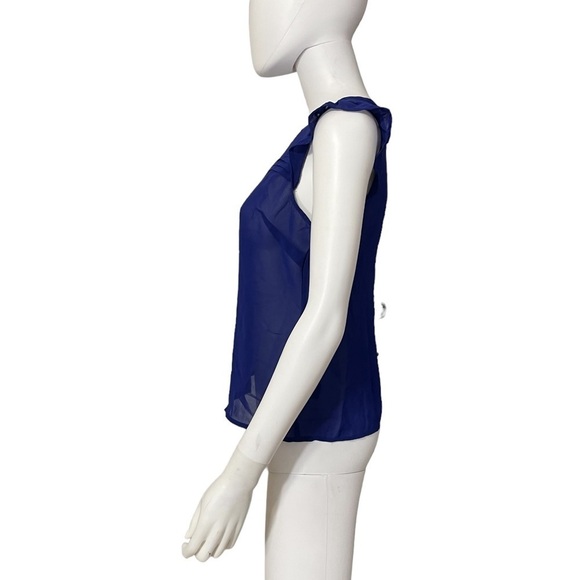 Nicole by Nicole Miller Blue Sheer Top Size XS - Picture 2 of 7